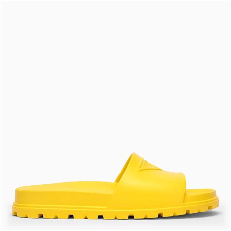 prada yellow slides|saks prada slides.